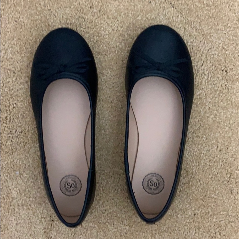 SO black ballet slippers size girls 4